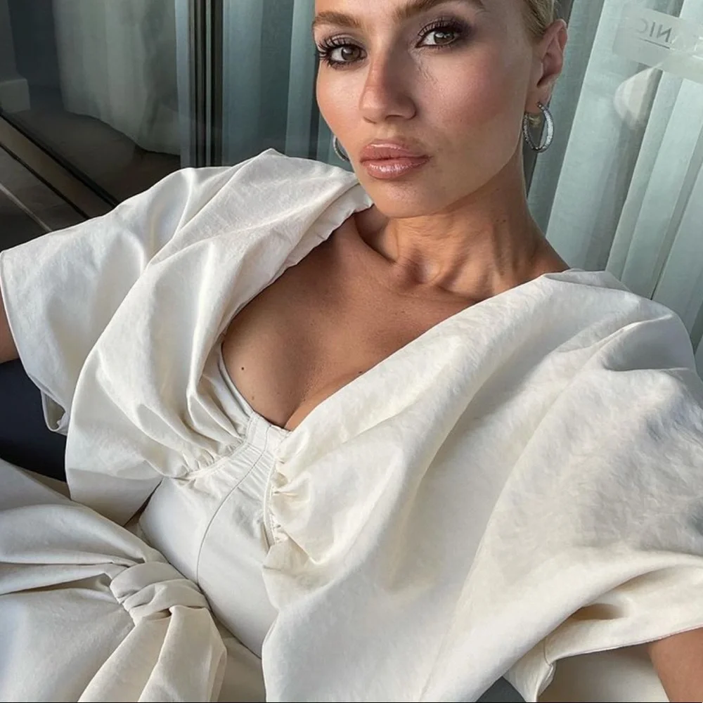 NWT Zara 2 Piece Multiposition Balloon Bodysuit and Voluminous Mini Skirt - Picture 12 of 16